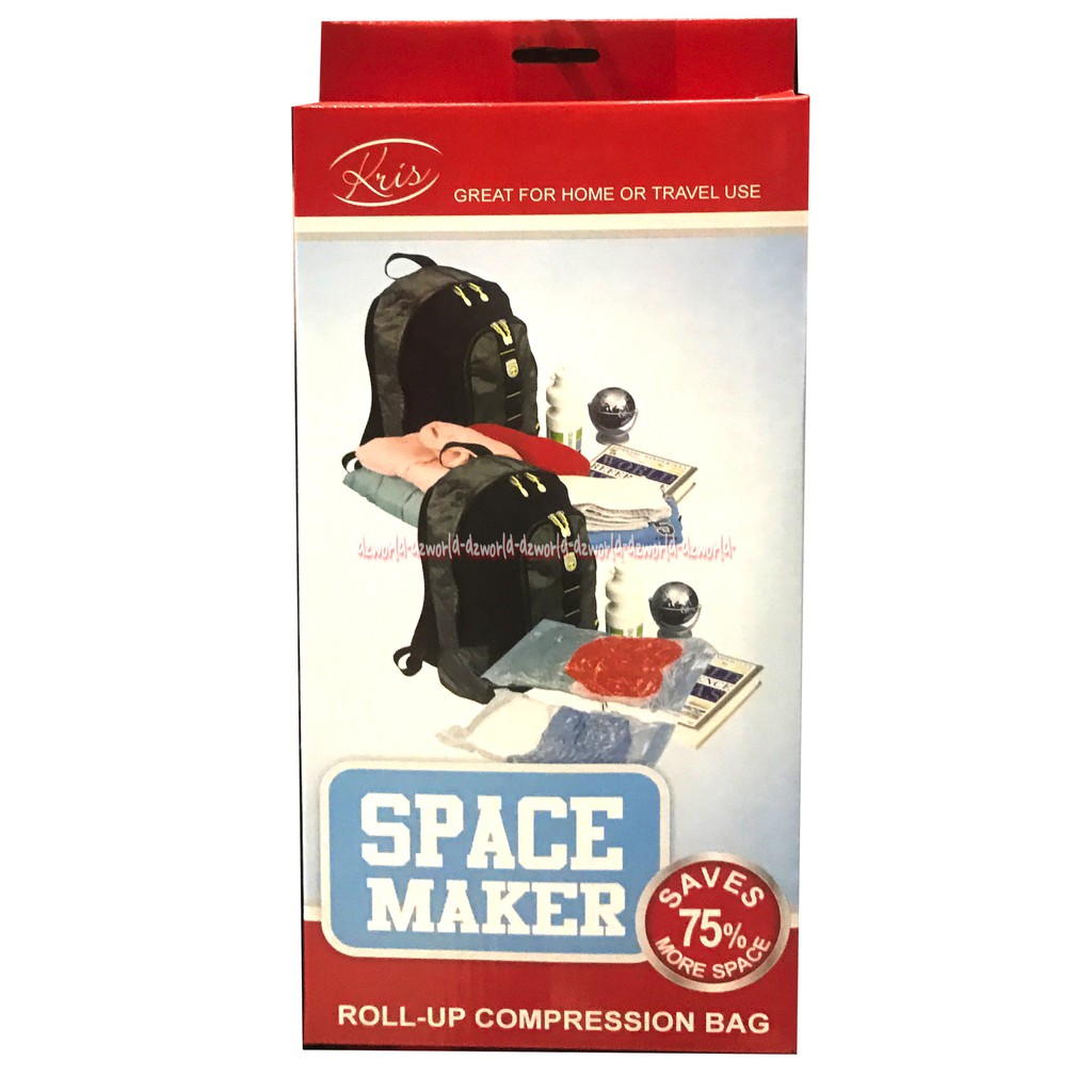 Space Maker 75% hemat tempat Vakum Travelling Plastik Vacuum Luggage