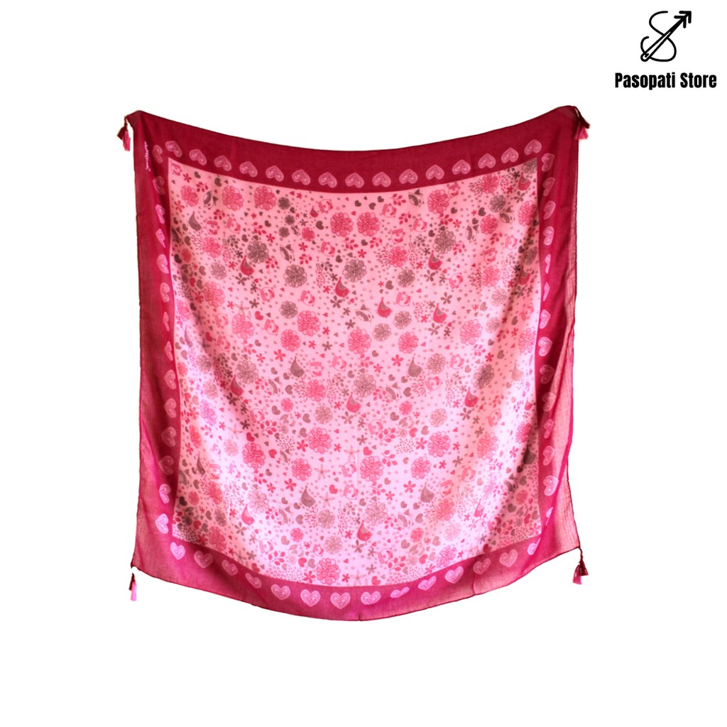 [HIJAB] MOTIF HATI / HIJAB SEGI EMPAT / JILBAB KATUN PARIS PASOPATI / PREMIUM