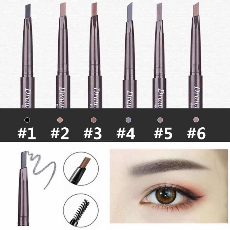 Eyebrow Pencil Waterproof Pencil Alis Lameila Eyebrow Geometry Natural And Uniform Long Lasting Double Head Eyebrow Kepala Ganda Original