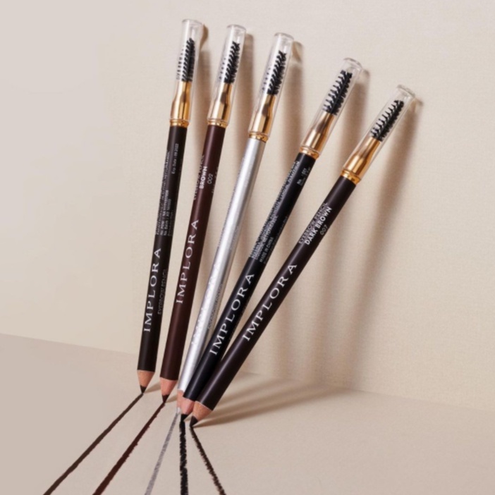 IMPLORA Eyebrow Pencil - Pensil Alis + Sikat + Serutan Rautan