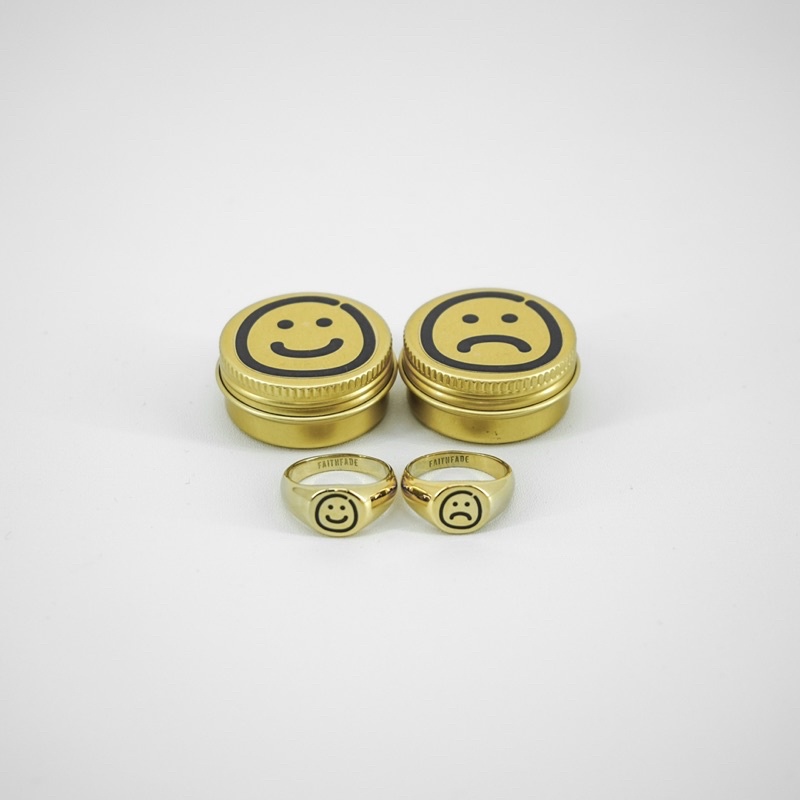 FF SIGNET RING (SMILEY - SADDEY) - Gold