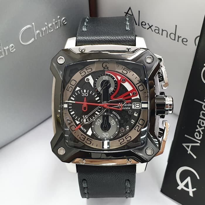 jam tangan pria alexander cristie original ac3038 silver black