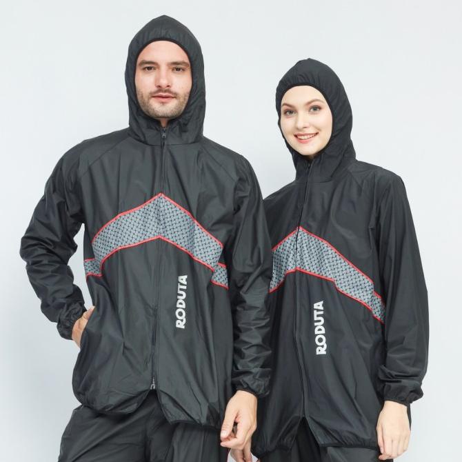 Jaket Sauna Roduta Jogging Hitam- Jaket Saja