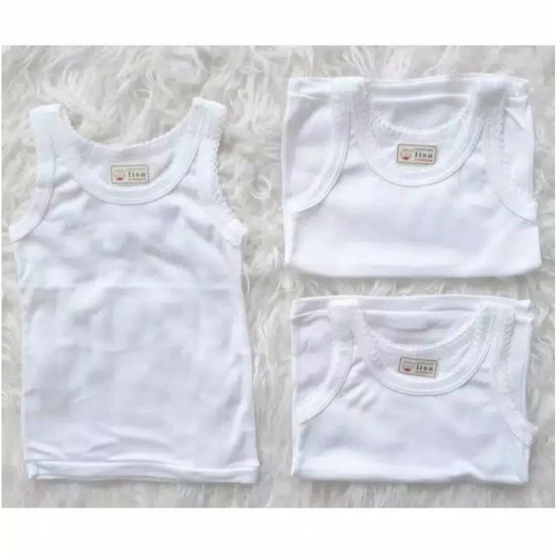 6PCS SINGLET BAYI MERK LISA HIGH QUALITY-KAOS DALEM BAYI NEW BORN-SINGLET BAYI