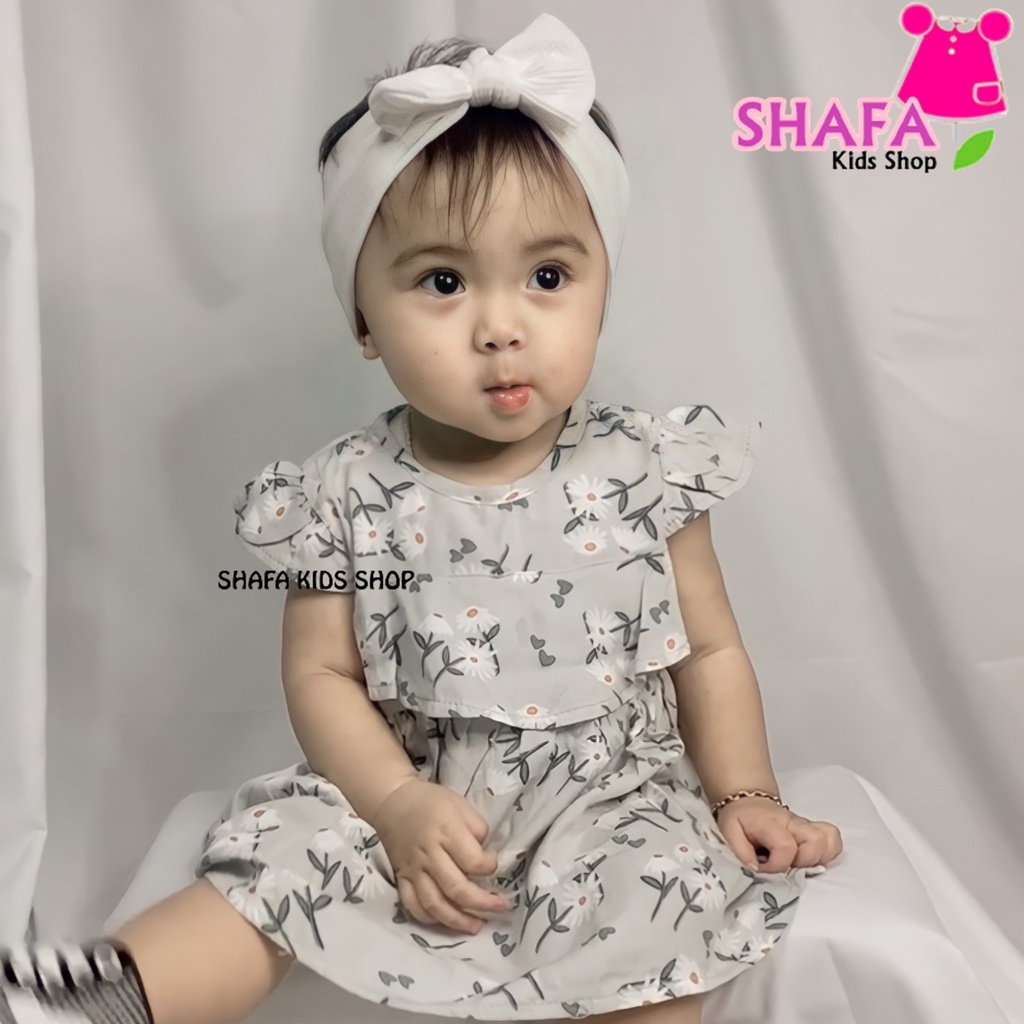 DRESS BAYI PEREMPUAN USIA 3-18 BULAN RAYON VISCOSE / BAJU BAYI PEREMPUAN / PAKAIAN BAYI / DRESS BAYI PEREMPUAN / BAJU DRESS ANAK / PREMIUM RAYON VISCOSE / ORIGINAL SHAFA KIDS SHOP