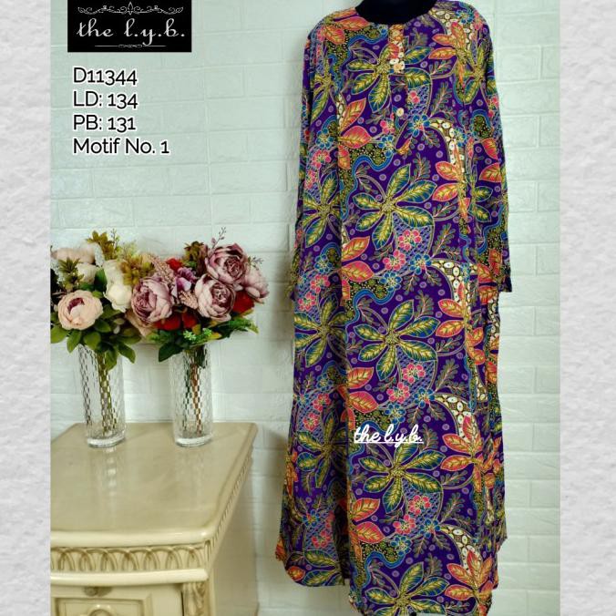 Daster Abaya JUMBO Batik Kencana Ungu D31344