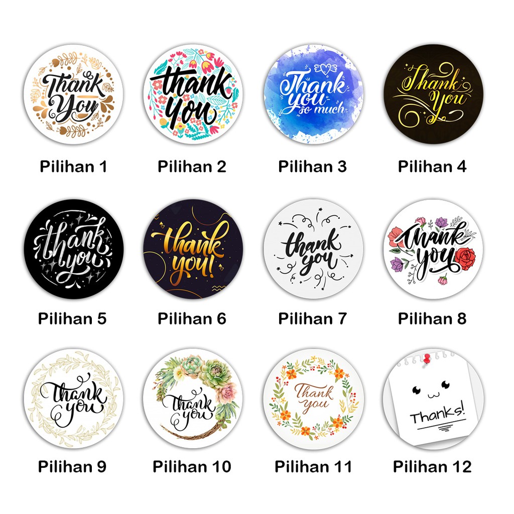Stiker Thank You Terima Kasih Shopee Indonesia