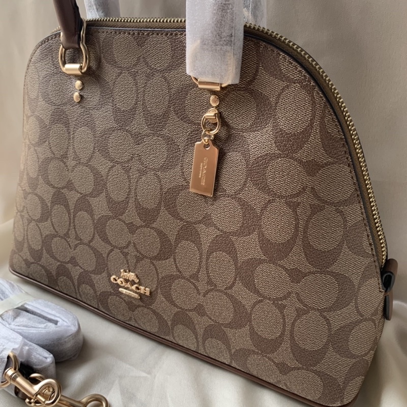 COACH KATY SATCHEL IN SIGNATURE CANVAS Light Brown (F2558)