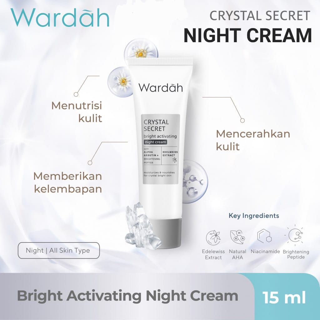 WARDAH Crystal Secret Bright Activating Night Cream 15ml ( White Secret )