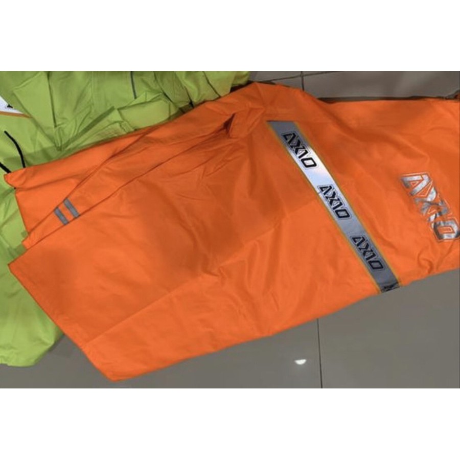 Jas hujan AXIO 882 Hijau dan Oren Stabilo ORIGINAL Orange Green Limited Edition Stelan Jaket