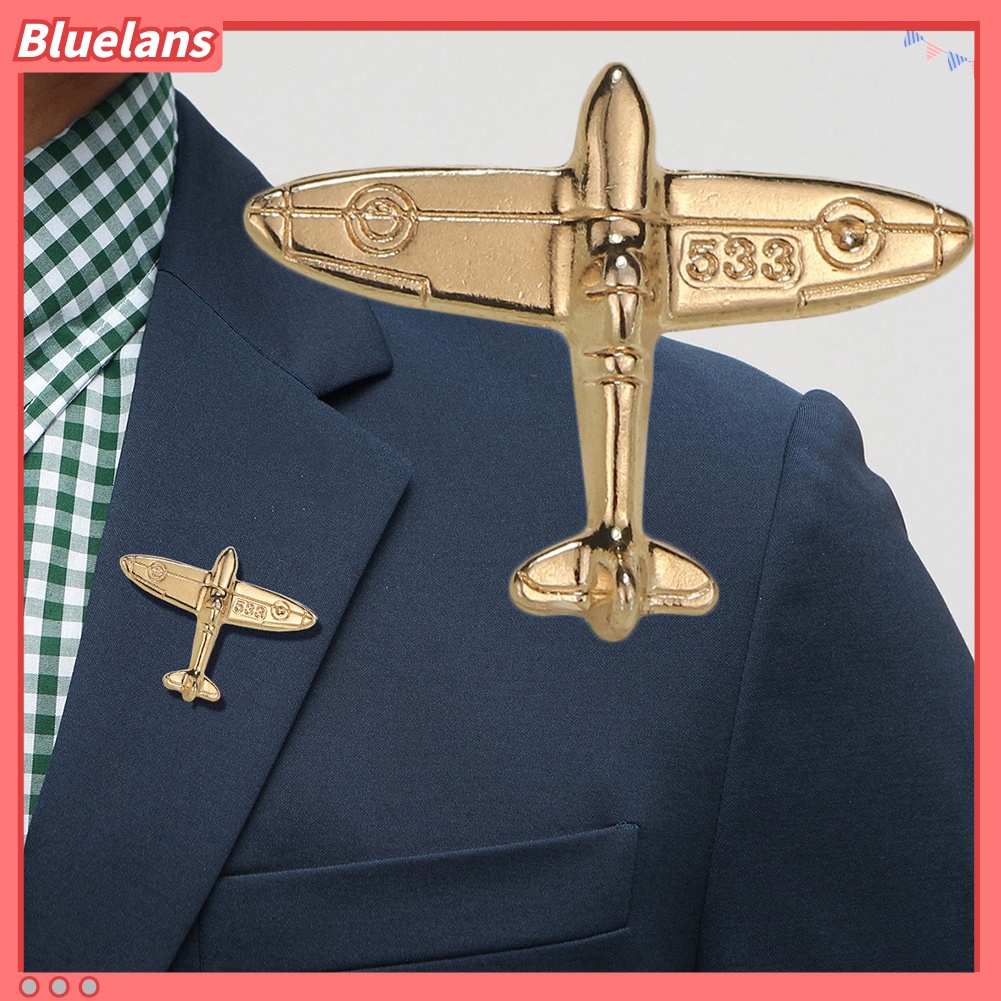 Bluelans Unisex Fashion Aircraft Shape Brooch Pin Suit Shirt Collar Badge Accessory Gift