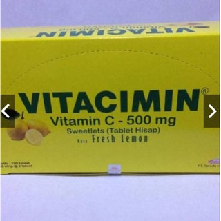 Jual Suplemen Obat Diet Vitamin Vitacimin 500 Mg Per 5 Strip Isi 10 Tablet Tablet Hisap Vitamin C Indonesia Shopee Indonesia