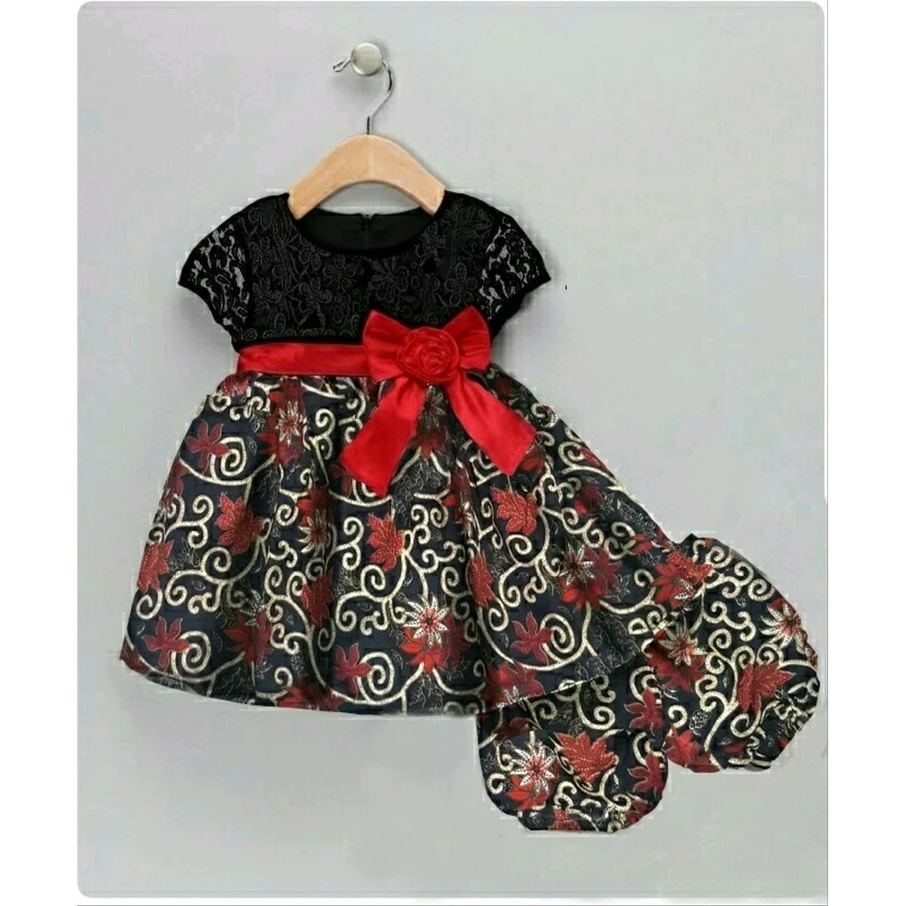 Bk Selelan Dres Batik Anak Perempuan Lucu Bagus Real Pict Set Kid