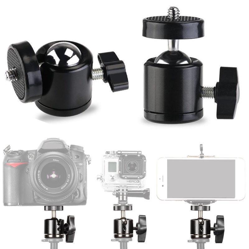 Mini Ball Head dapat putar 360 dengan 1/4 Sekrup untuk Tripod / Kamera dan ringlight