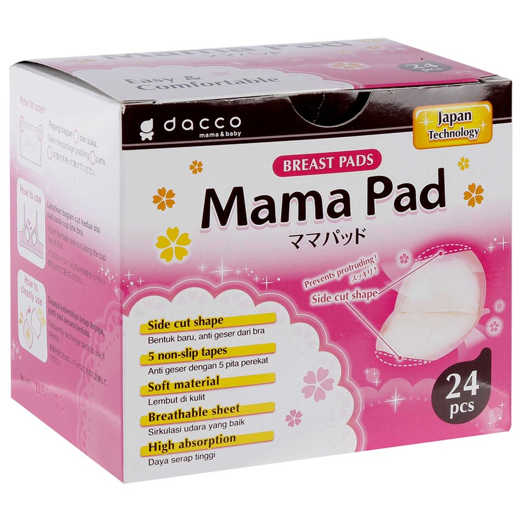 Dacco Breast Pads Mamapad/Pembalut Payudara Sekali Pakai Isi 24 dan 56