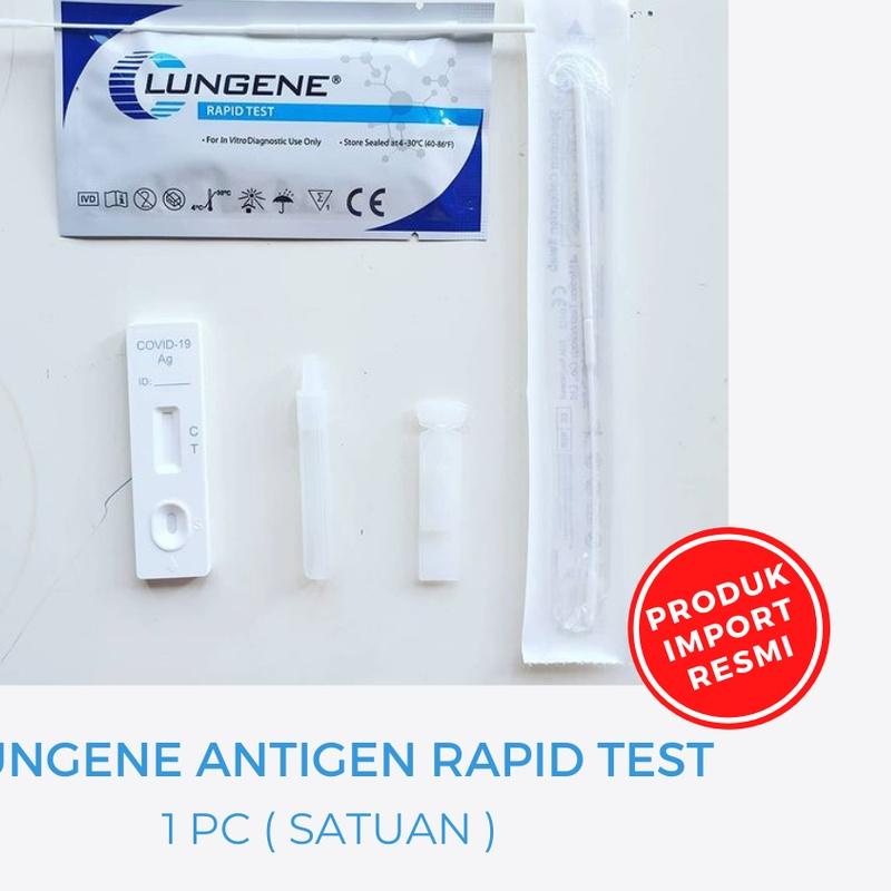 ☊ Alat Test Swab Antigen Hidung Original Blue Satuan 1 pcs Nasal Swab Mandiri Kit Lungene Import ◘
