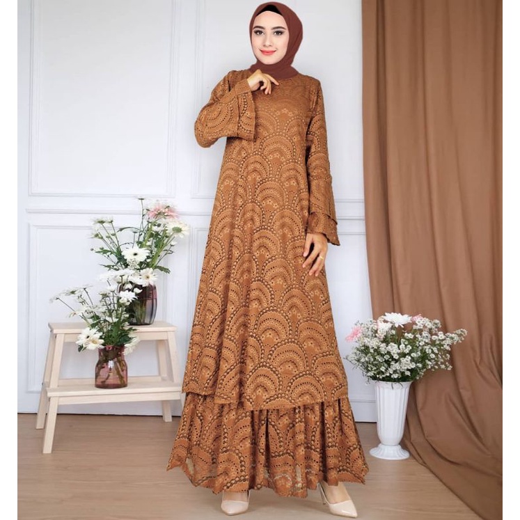 DRESS BROKAT BAHAN KATUN PREMIUM ORY BY SHABIRA FASHION PRODUSEN GAMIS TANAH ABANG GAMIS MALAYSIA GAMIS PREMIUM