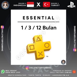 Play Station PS Plus + ESSENTIAL (1/3/12 Bulan) - INDONESIA X TURKEY