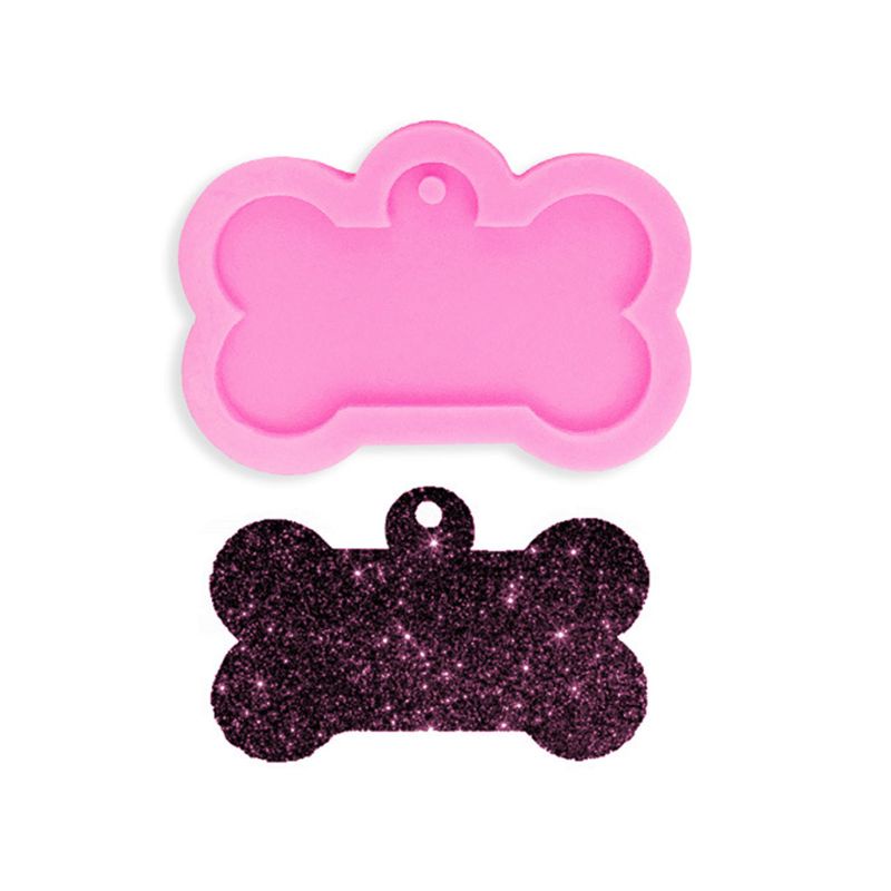 SIY  Silicone Bone Shape Pendant Resin Mold  DIY Dog Tag Dog Bone Shaped Keychain Resin Casting Mold Resin Crafting Tools