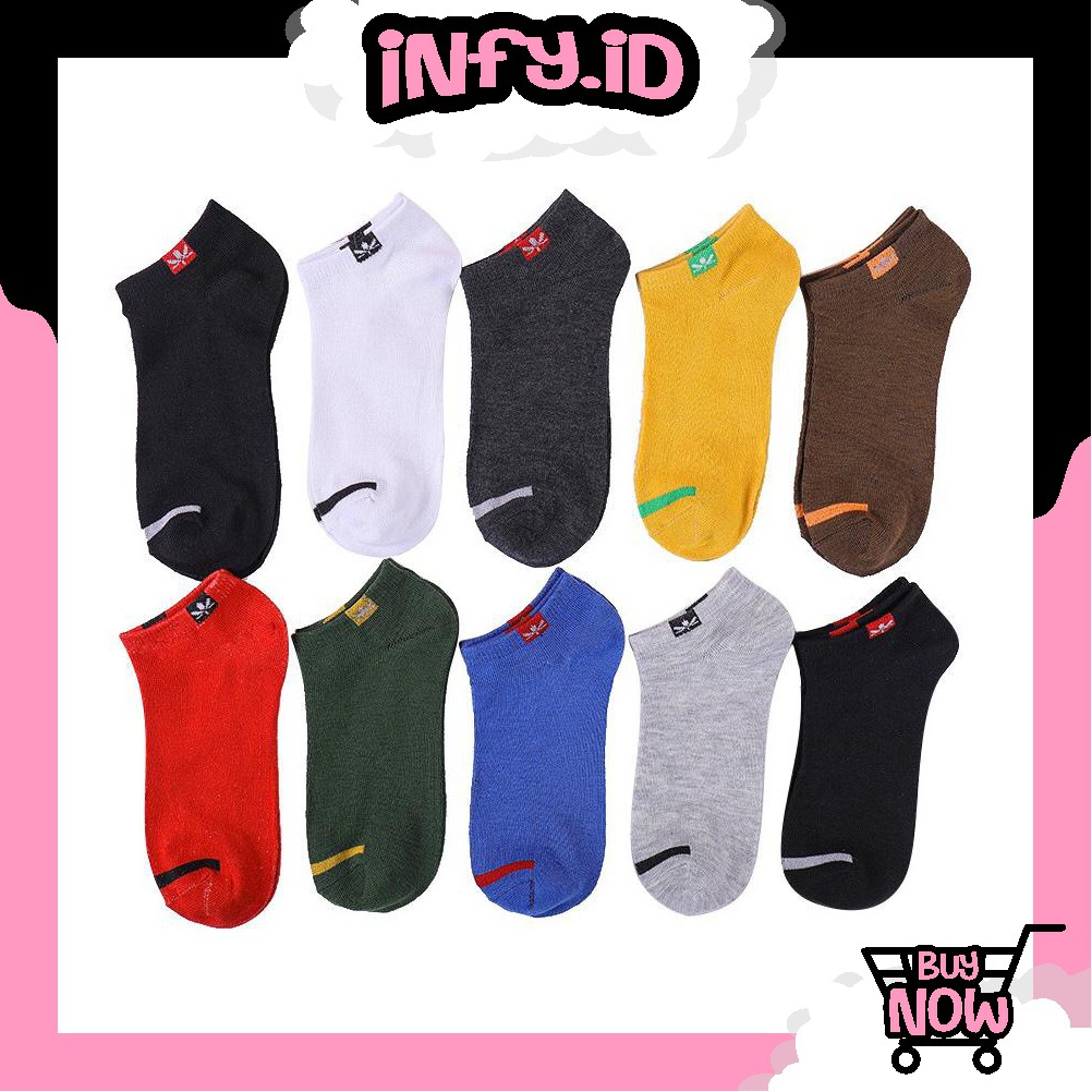 INFY - Kaos Kaki Pendek Unisex Polos Wanita Pria Semata kaki Korea Style Socks Fashion R156 Import