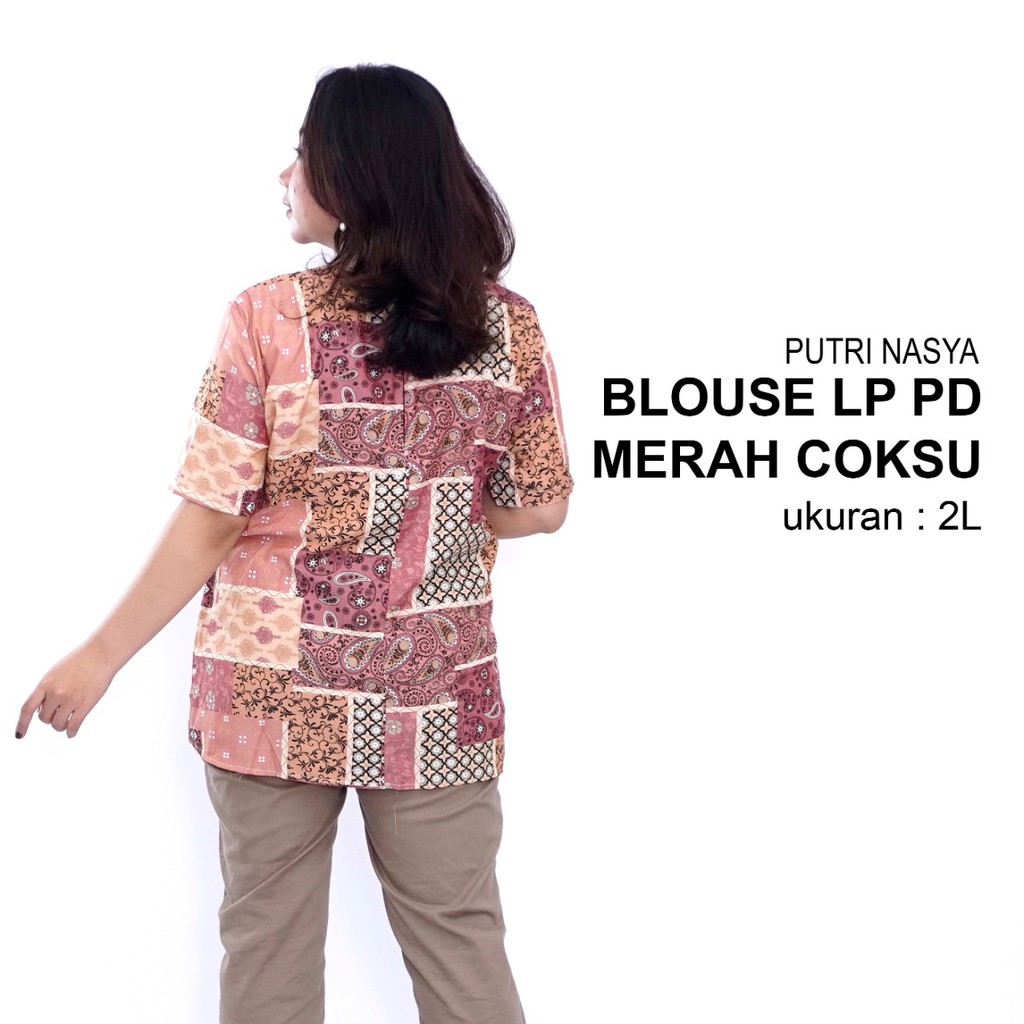 baju atasan big size/ blouse jumbo motif / baju atasan jumbo / blouse wanita kerja big size / blus