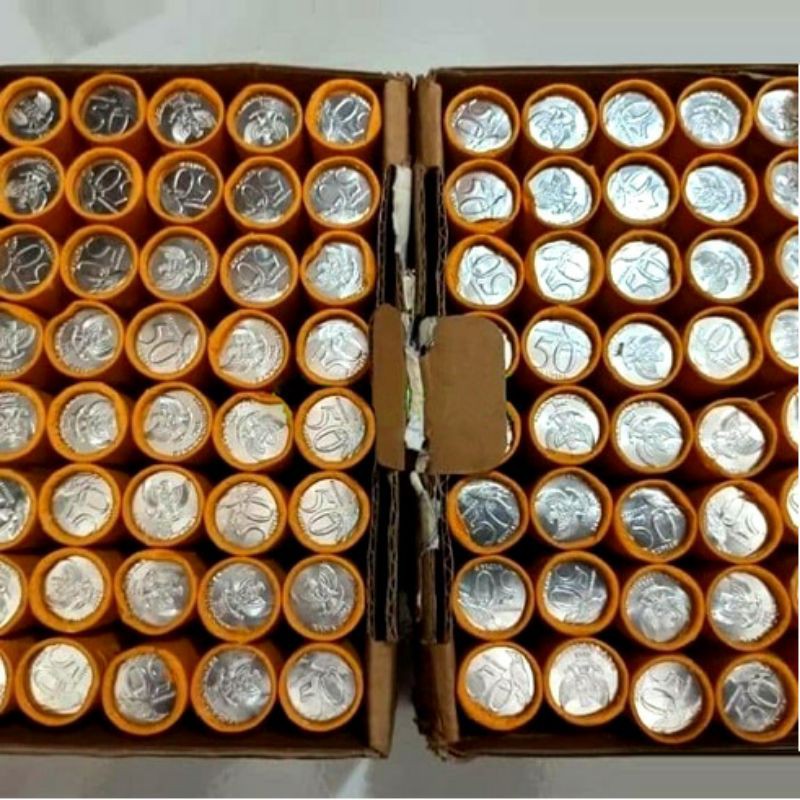 Koin 50 Rupiah Kepodang Tahun 2002 1 Roll = 25 Keping