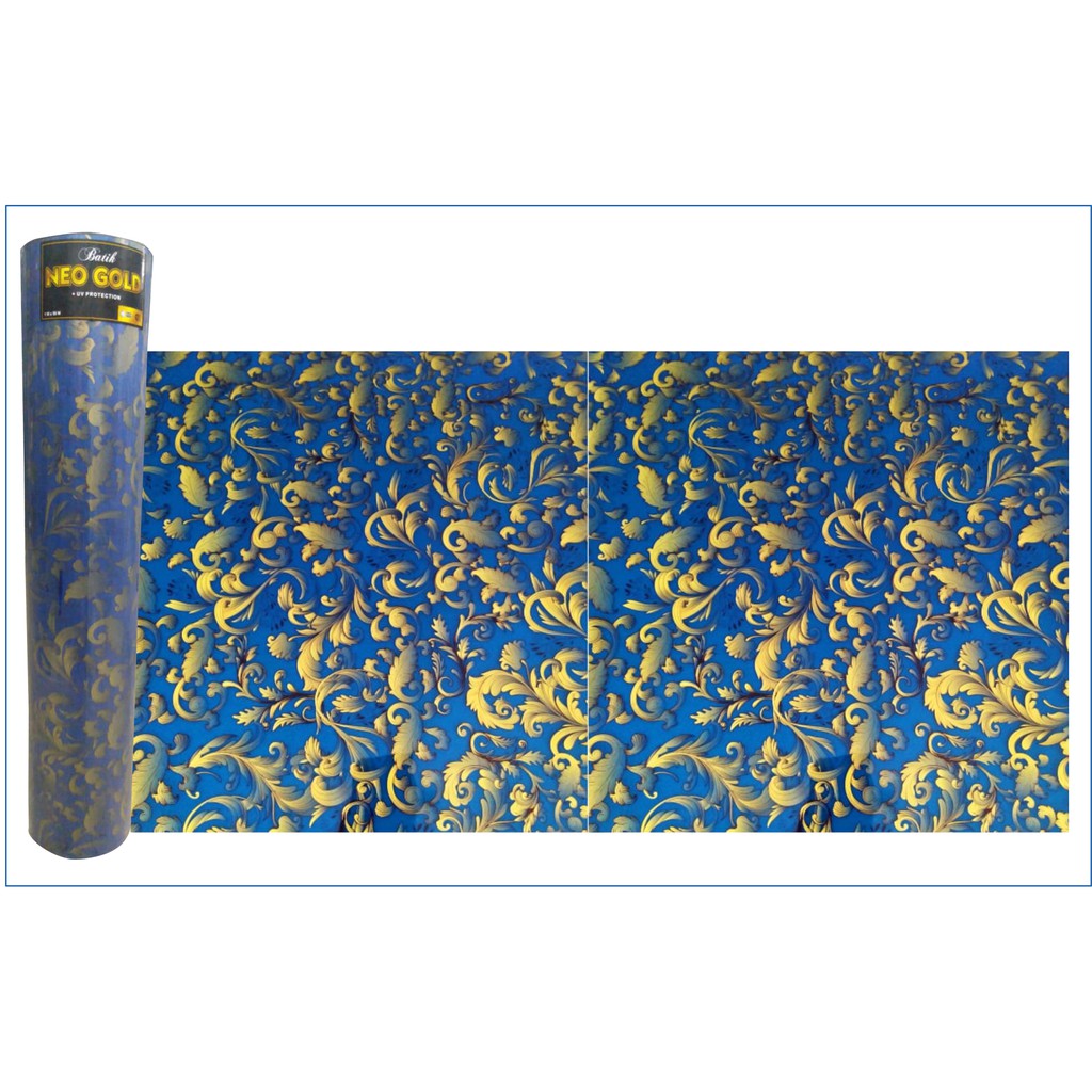 Tirai Pagar/Fiber Penutup Pagar/Pelapis Pagar Rumah Motif Batik Murah ( biru )