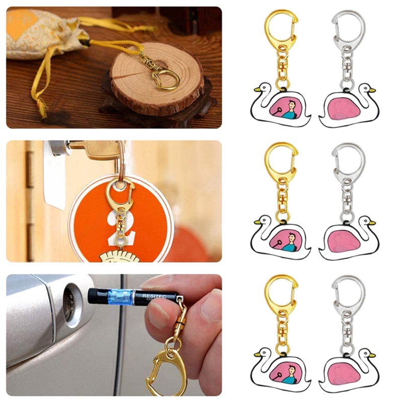 Siy Zinc Alloy Metal Blank Keyring Keychain Split Ring Keyfob Untuk Key Holder Rings Wanita Pria DIY Untuk Gantungan Kunci Untuk Kunci