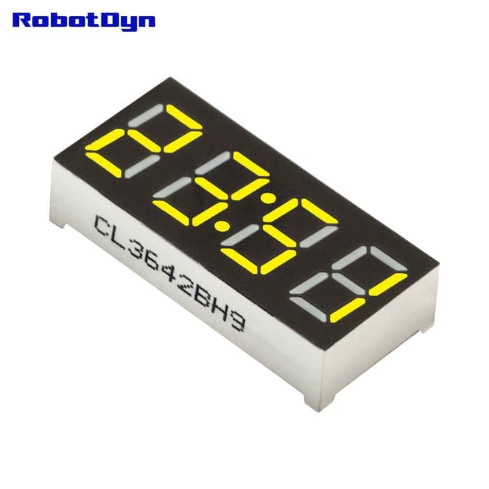 YELLOW 4-Digit CLOCK Seven Segment 0.36 Common Anode LED Segmen Kuning