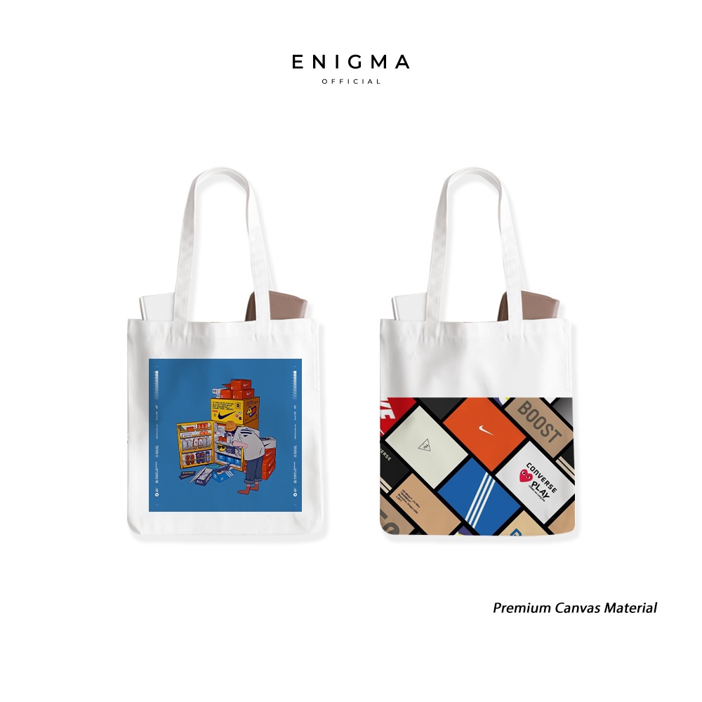 Totebag kanvas premium material original enigma tote bag wanita