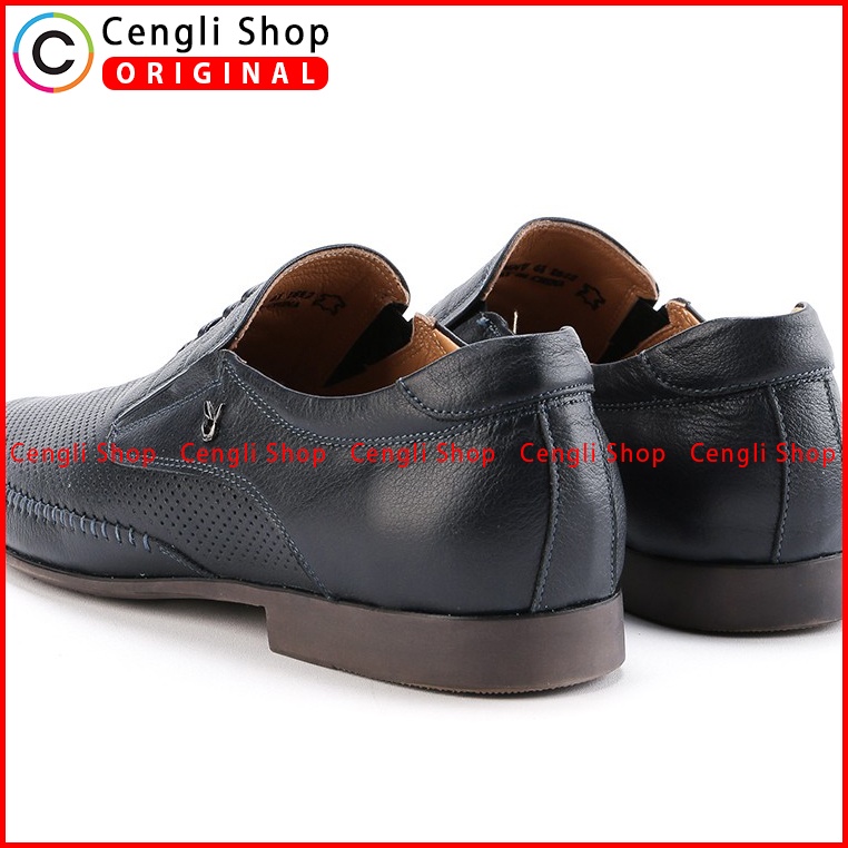 SEPATU PLAYBOY ORIGINAL PANTOFEL KULIT FORMAL PRIA BIRU NAVY ASLI PL01