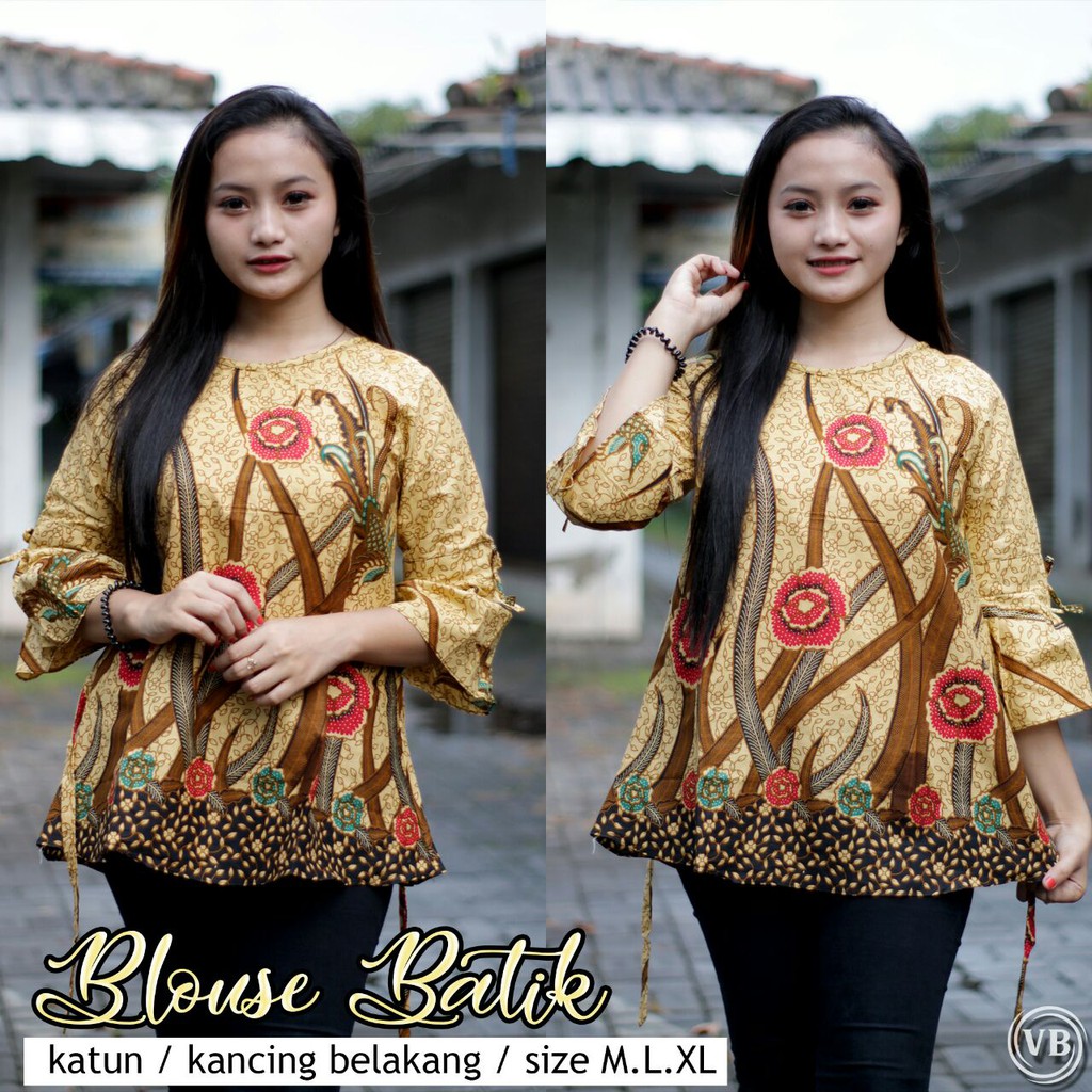 BK3 Atasan Lengan Pendek Risna Batik Blouse trompet HRB206 IPNU IPPNU 016