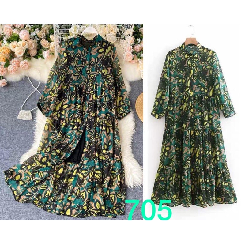 705# dres KOREA fashion import/ dres baju terbaru//fashon korea motif bunga