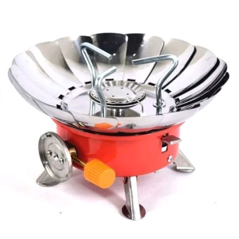 NESTING ISI 8 DAN KOMPOR WINDPROOF cooking set stainless dan kompor portable - cookingset stainless camelwill - alat masak portable