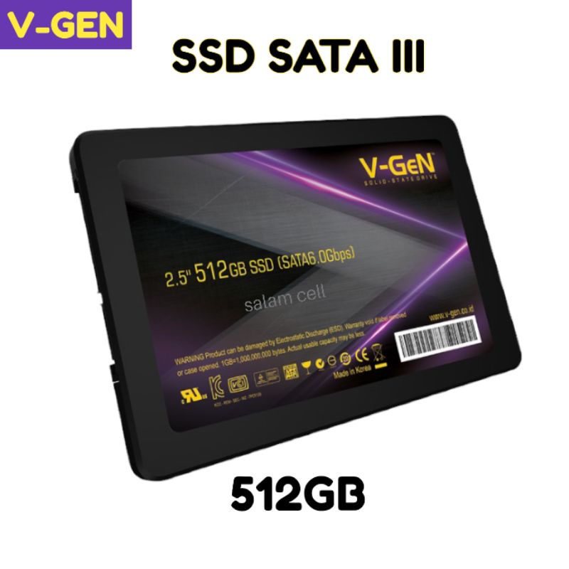 SSD V-GEN 512GB Sata III 2,5&quot; Original Garansi 3Tahun