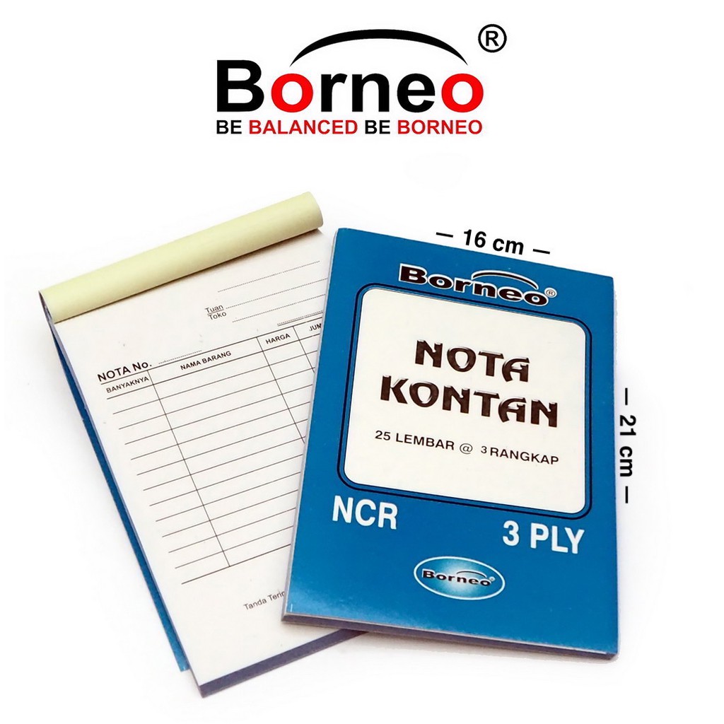 

10 buku / NOTA KONTAN Kecil NCR 3 PLY x 25 lbr BORNEO