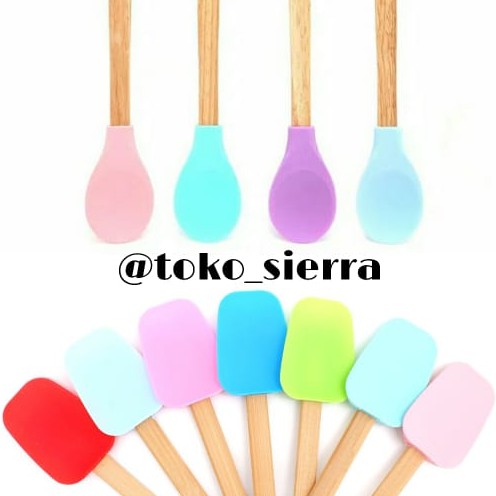 Sodet / Spatula Silicone / Silikon Gagang Kayu Cypruz AM-1003 | AM-1009