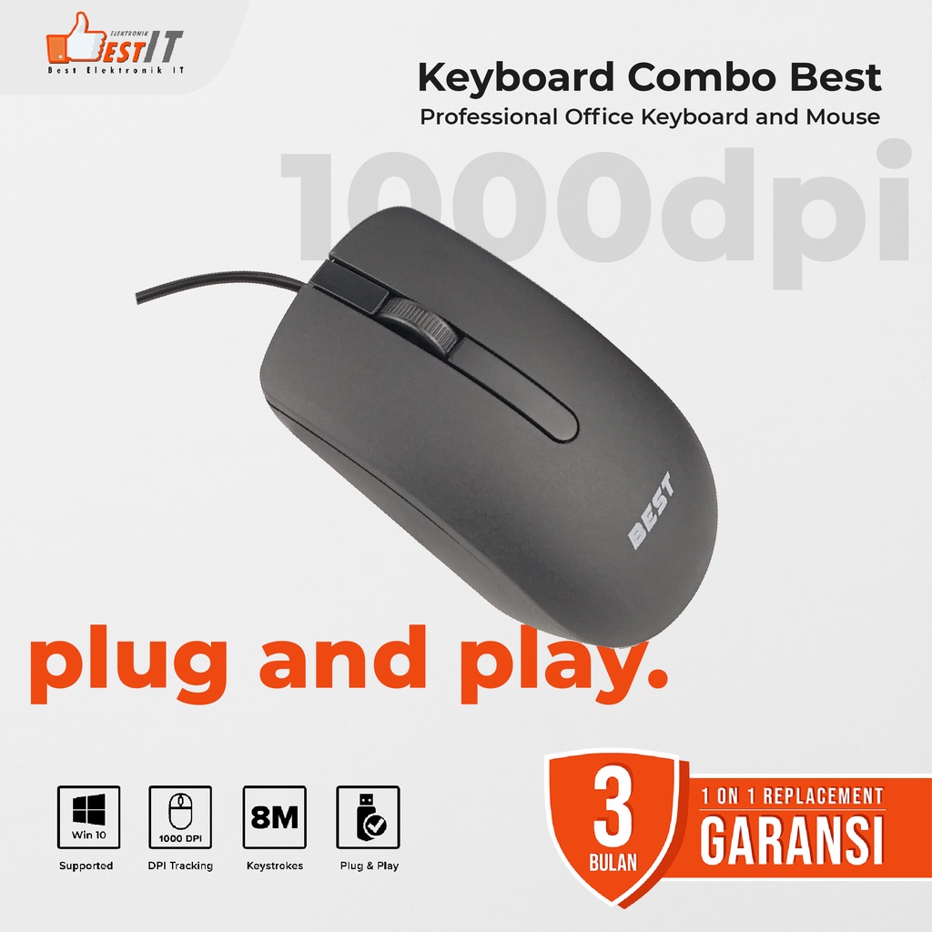 Keyboard Paket Combo BEST Original 3 in 1