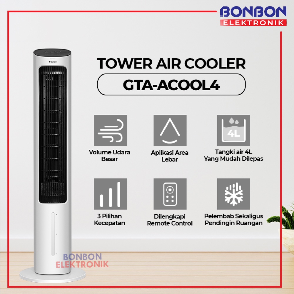 GREE Tower Air Cooler 4L GTA-ACOOL4 w/ Generator Anion 4 Liter