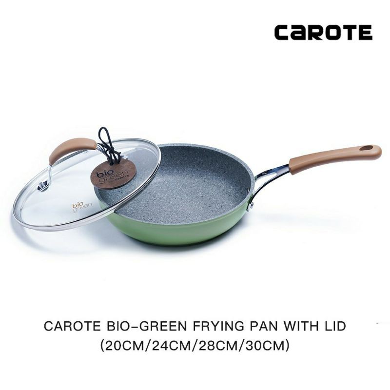 Carote Bio Green Wajan Penggorengan Anti Lengket Batu Granit dari Amerika BUKAN teflon ( Fry pan )