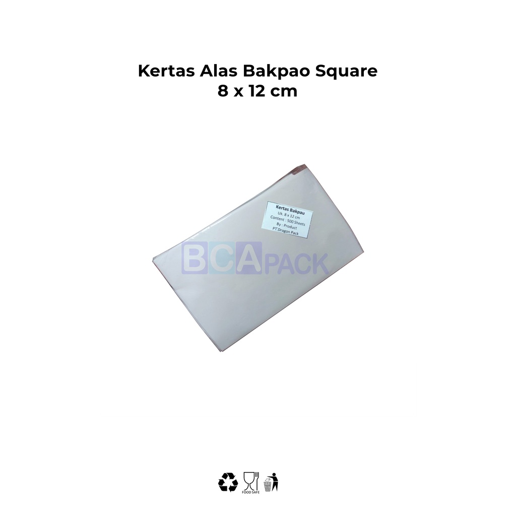 

Kertas Alas Bakpao Rect 8x12cm - Paper Bakpau 8 x 12 cm - isi 500 pcs