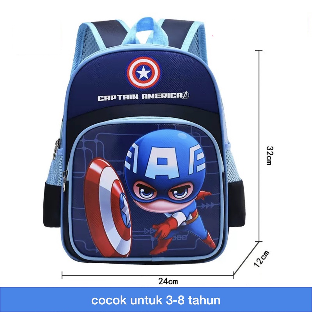 Tas Sekolah Anak Anti Air Karakter Lucu - Ransel Tas Sekolah Anak Anti Air