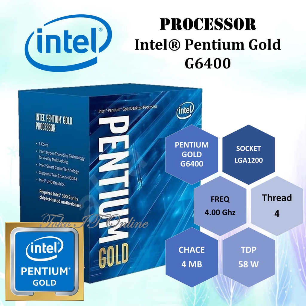 INTEL PENTIUM DUAL CORE GOLD G6400 LGA1200