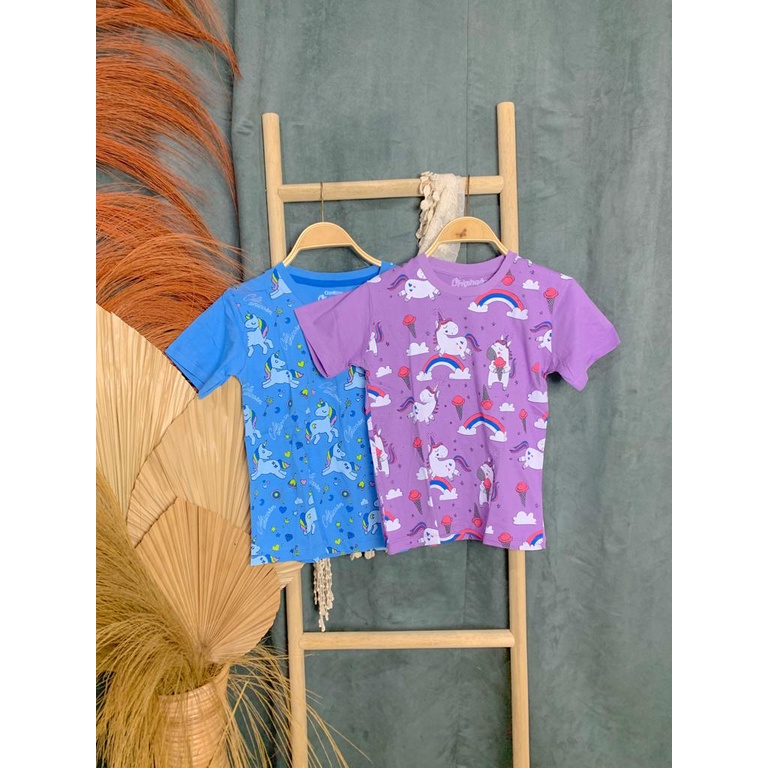 OSHKOSH-BAJU UNICORN ATASAN ANAK IMPORT  kaos catton 1-10tahun lengan pendek