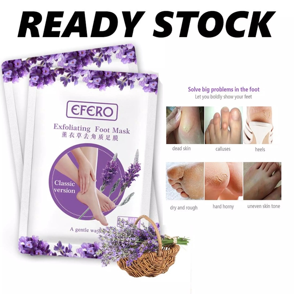 ✅ 100% Asli EFERO Foot Mask Masker Kaki Perawatan kaki Tumit Kering Pecah2 &amp; Mengelupas Kulit Mati