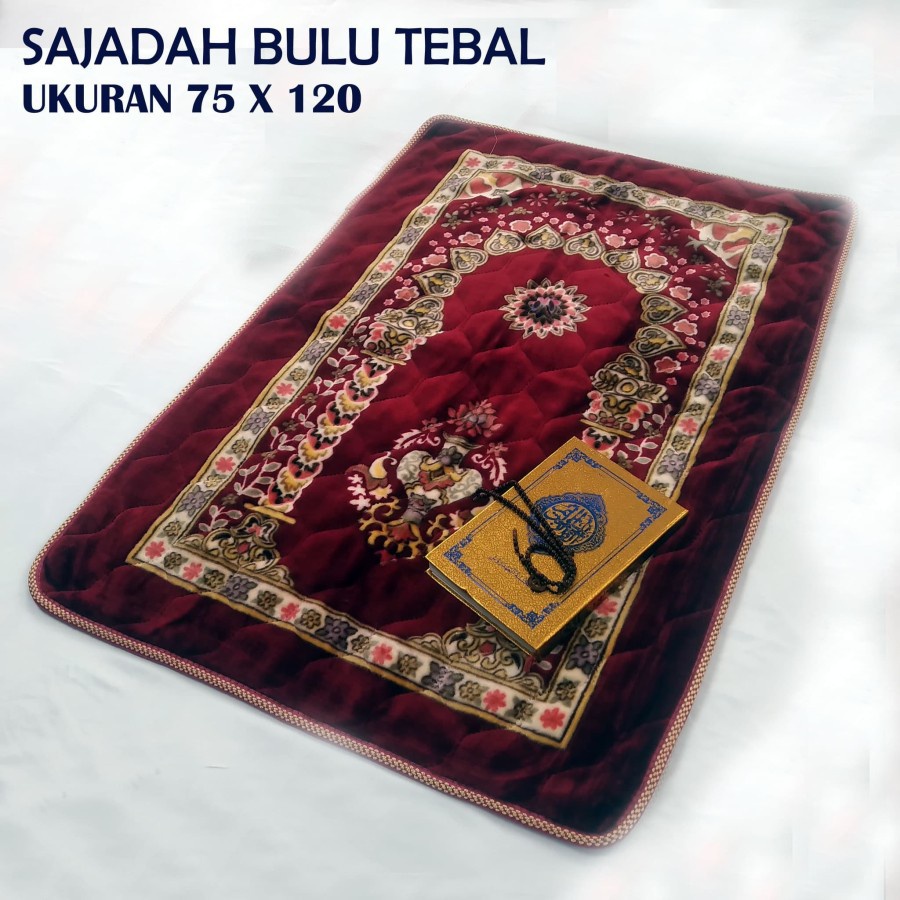 SAJADAH BULU MOTIF BERKUALITAS PLUS SABLON