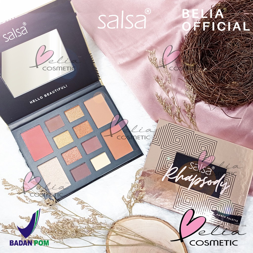 ❤ BELIA ❤ SALSA Rhapsody Face Palette Eyeshadow Contour Highlighter Blush On ✔️BPOM Eye Shadow palet