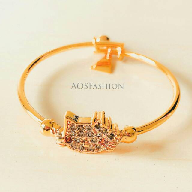 Gelang Anak Hellokitty head Gold xuping