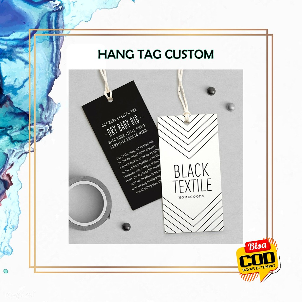 

90pcs Hang Tag Custom Label Baju Murah Free Design Hangtag