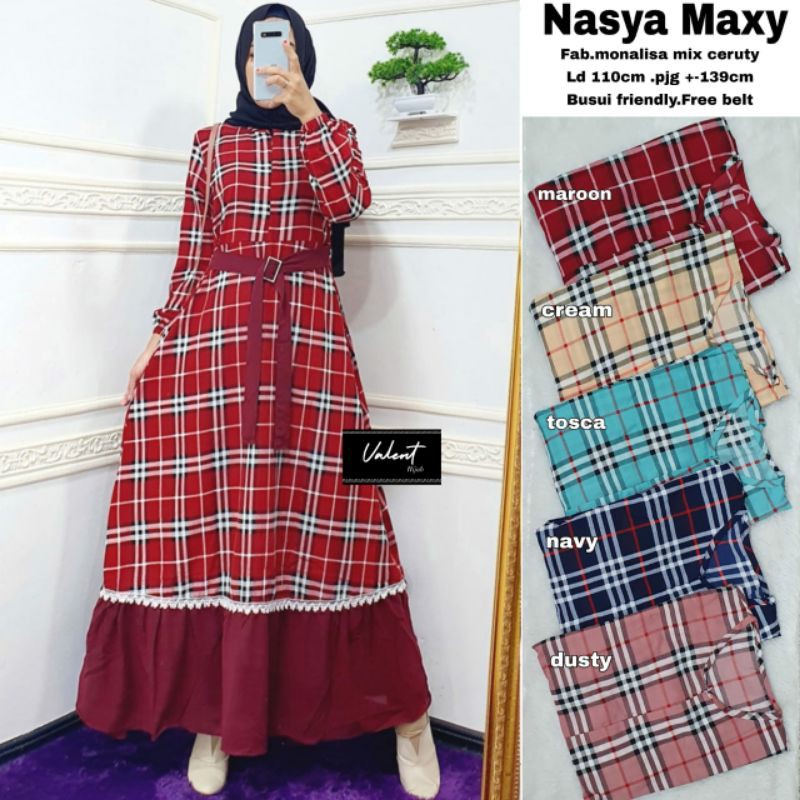 Nasya Maxy By:Valent/Gamis/Dress/Dress Muslim/Fashion Muslim Wanita/Pakaian Muslim Wanita